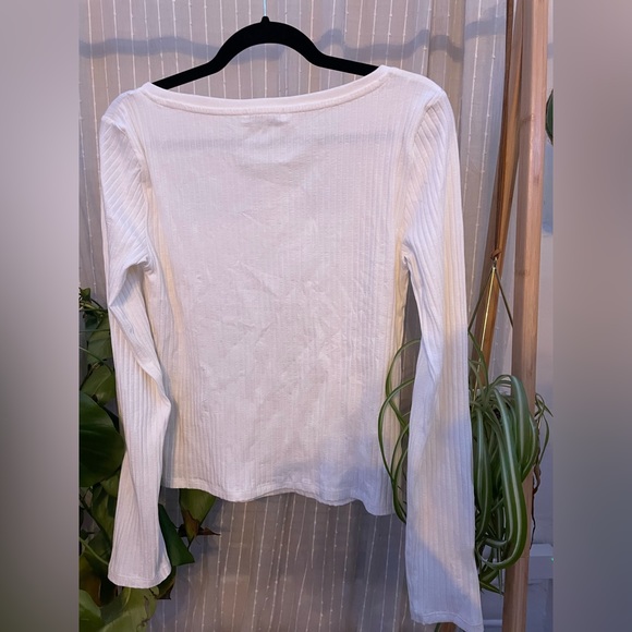 Zara Square Neck Long Sleeve Top NWT - Picture 3 of 3